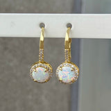 GOLD OPAL HUGGIE earrings