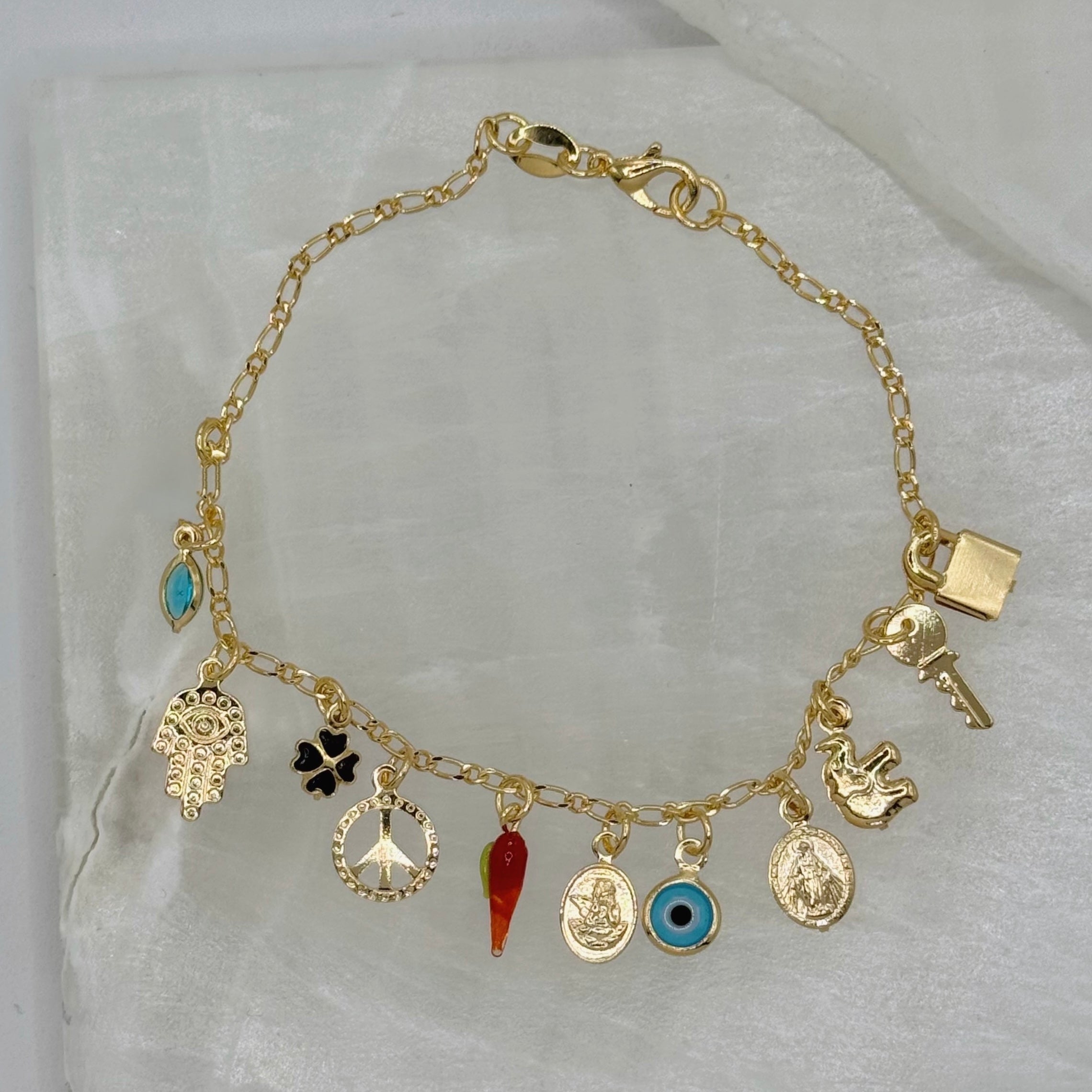 GOLD LUCKY CHARM bracelet