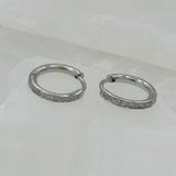 14MM CRYSTAL STEEL HOOP earrings