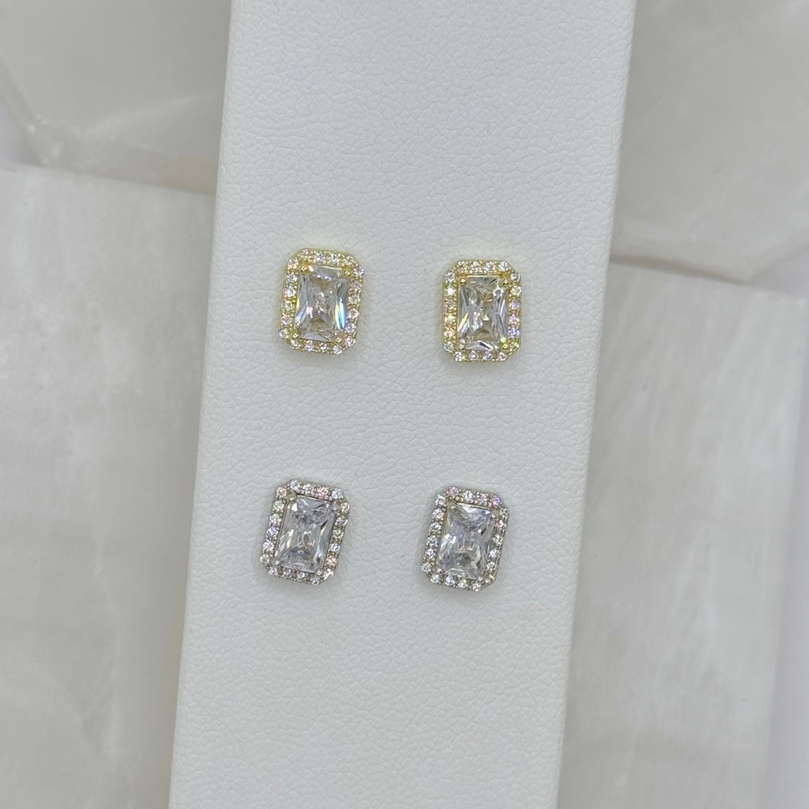 CRYSTAL EMMY PRINCESS CUT STUD earrings