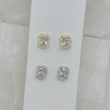 CRYSTAL EMMY PRINCESS CUT STUD earrings