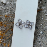 SILVER CRYSTAL FLORA STUD earring
