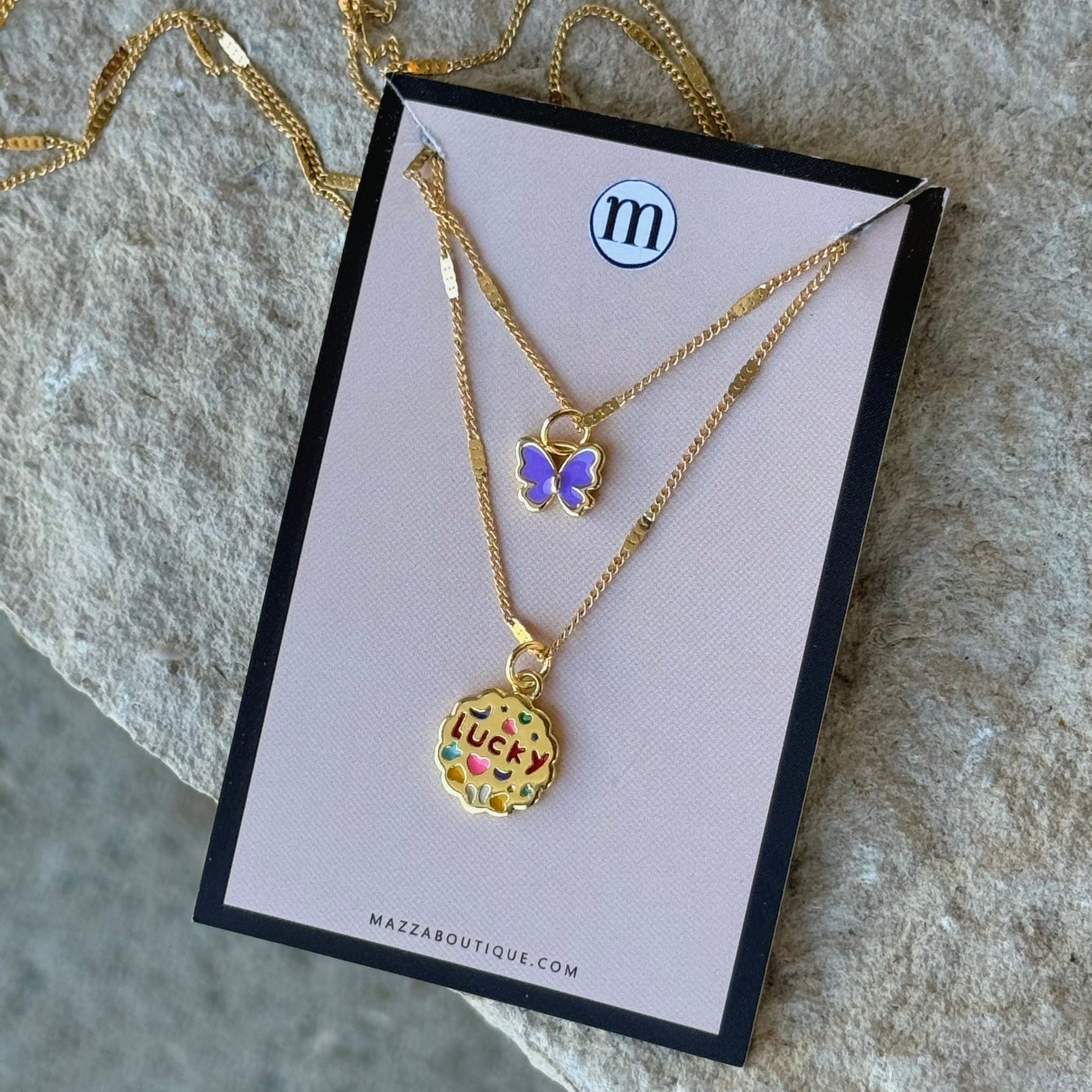 PURPLE BUTTERFLY LUCKY CHARM set