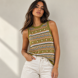 LIME GREEN DETAIL KNIT top