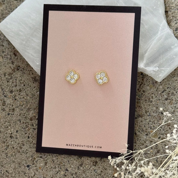 GOOD LUCK CRYSTAL STUD earrings
