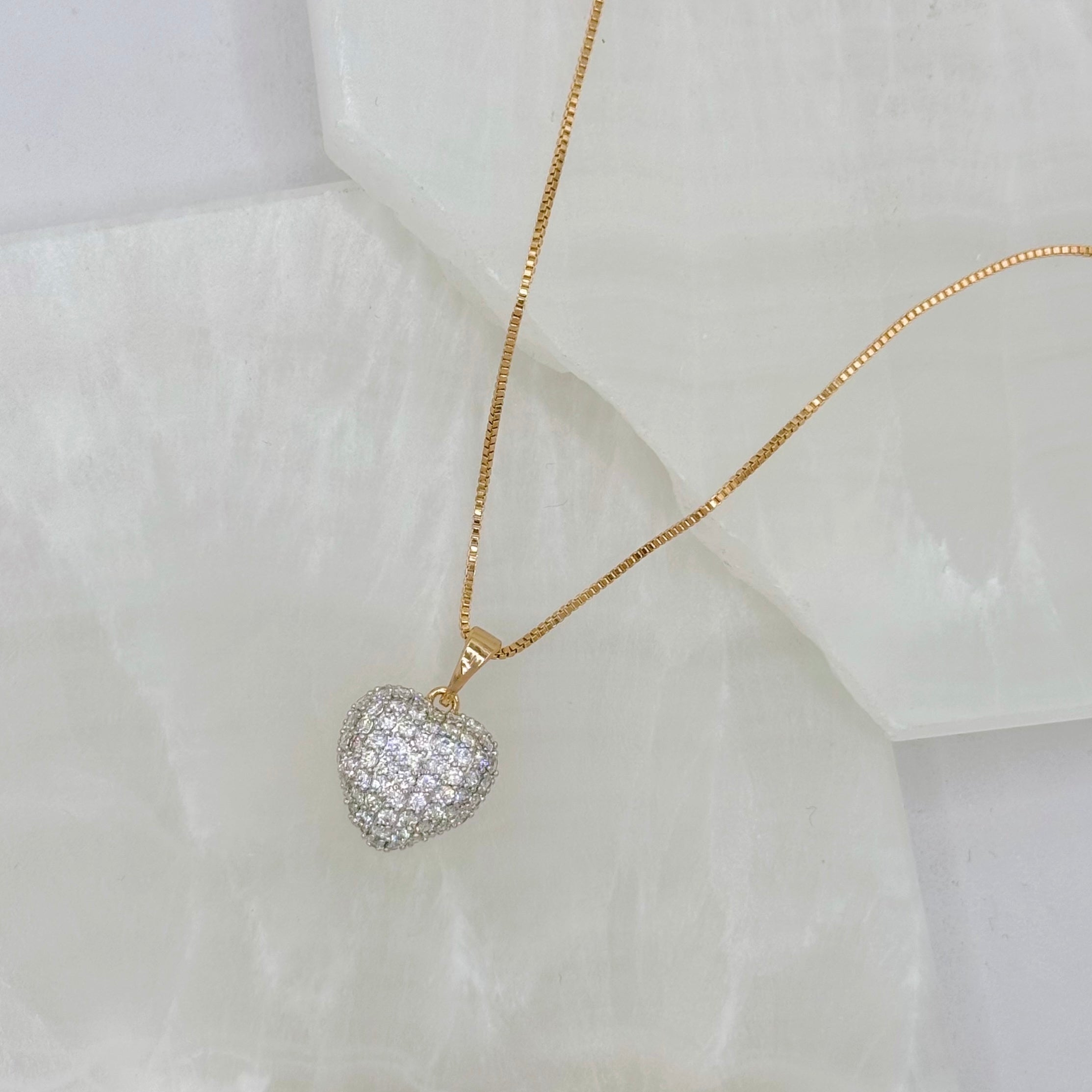 SMALL CRYSTAL BUBBLE HEART necklace