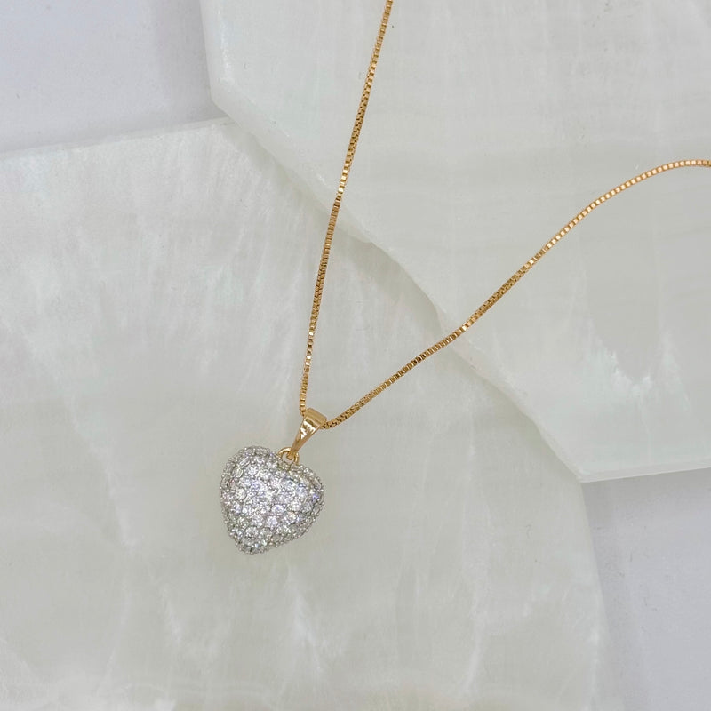 SMALL CRYSTAL BUBBLE HEART necklace