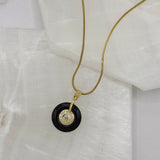 GOOD FORTUNE 20MM BLACK JADE necklace
