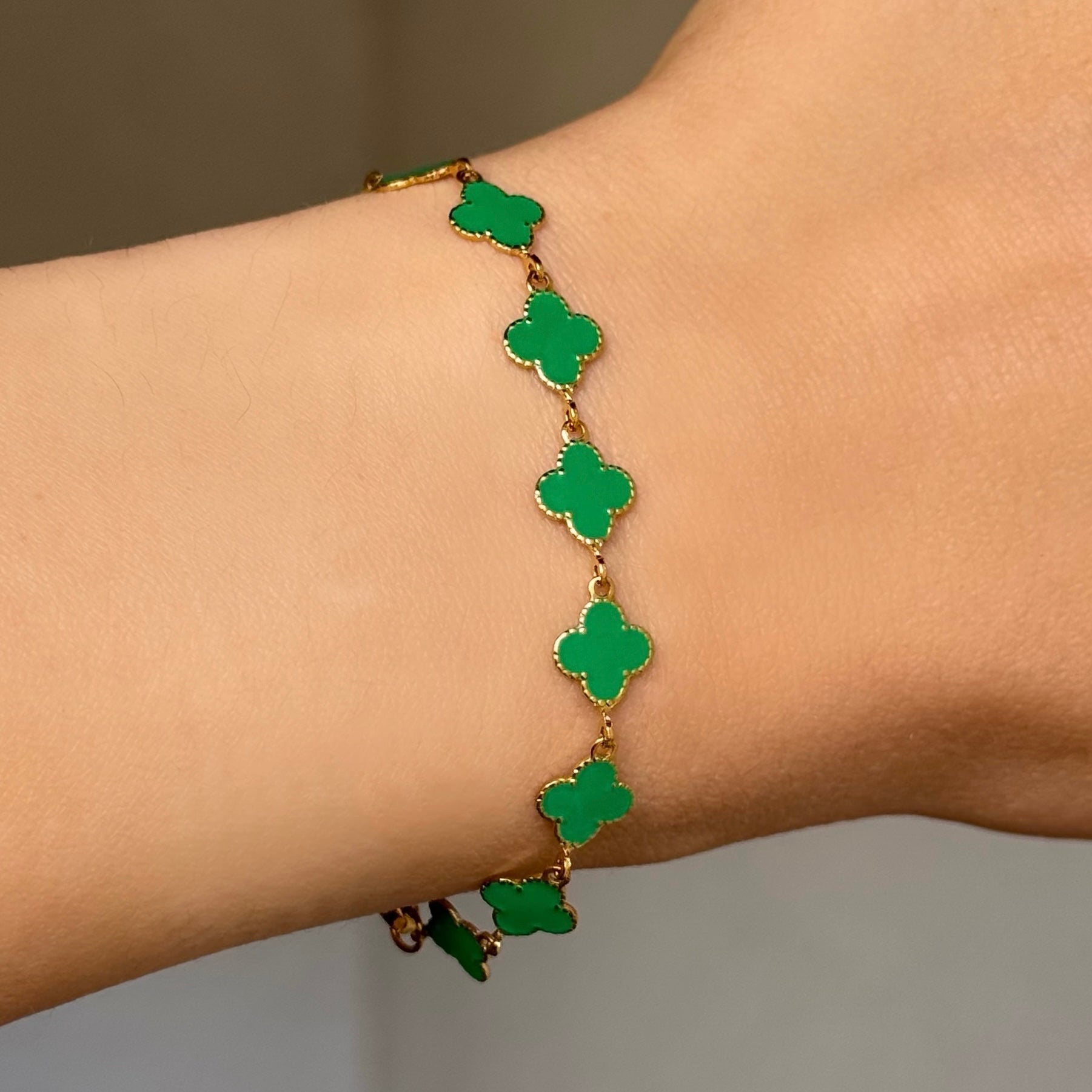 GOLD GREEN LUCKY bracelet