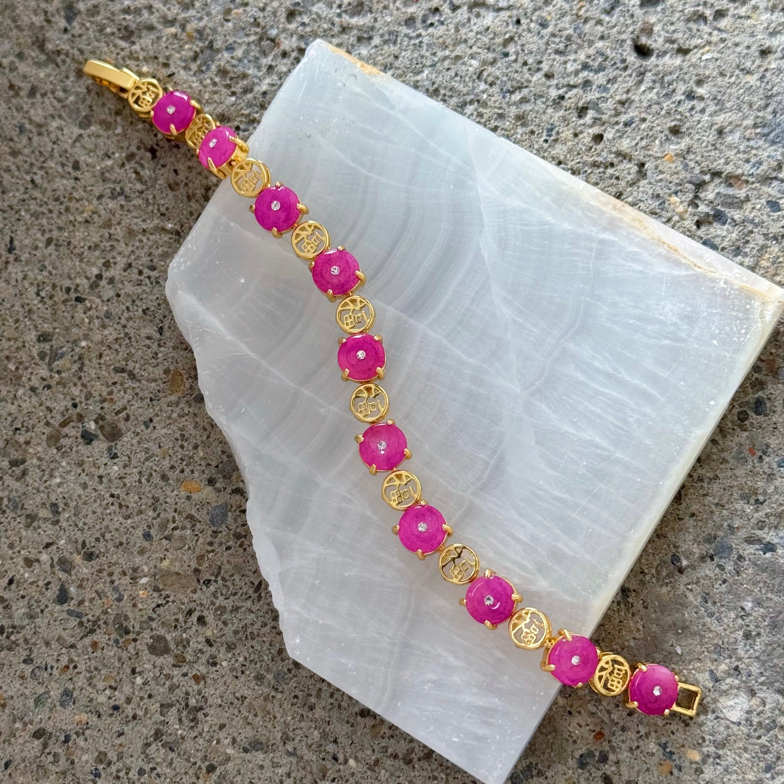 GOOD FORTUNE FUCHSIA JADE bracelet
