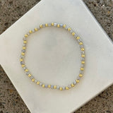 BLUE SQUARE BEADED STRETCHY bracelet