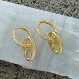 GOLD CRYSTAL MARINER DANGLE earrings