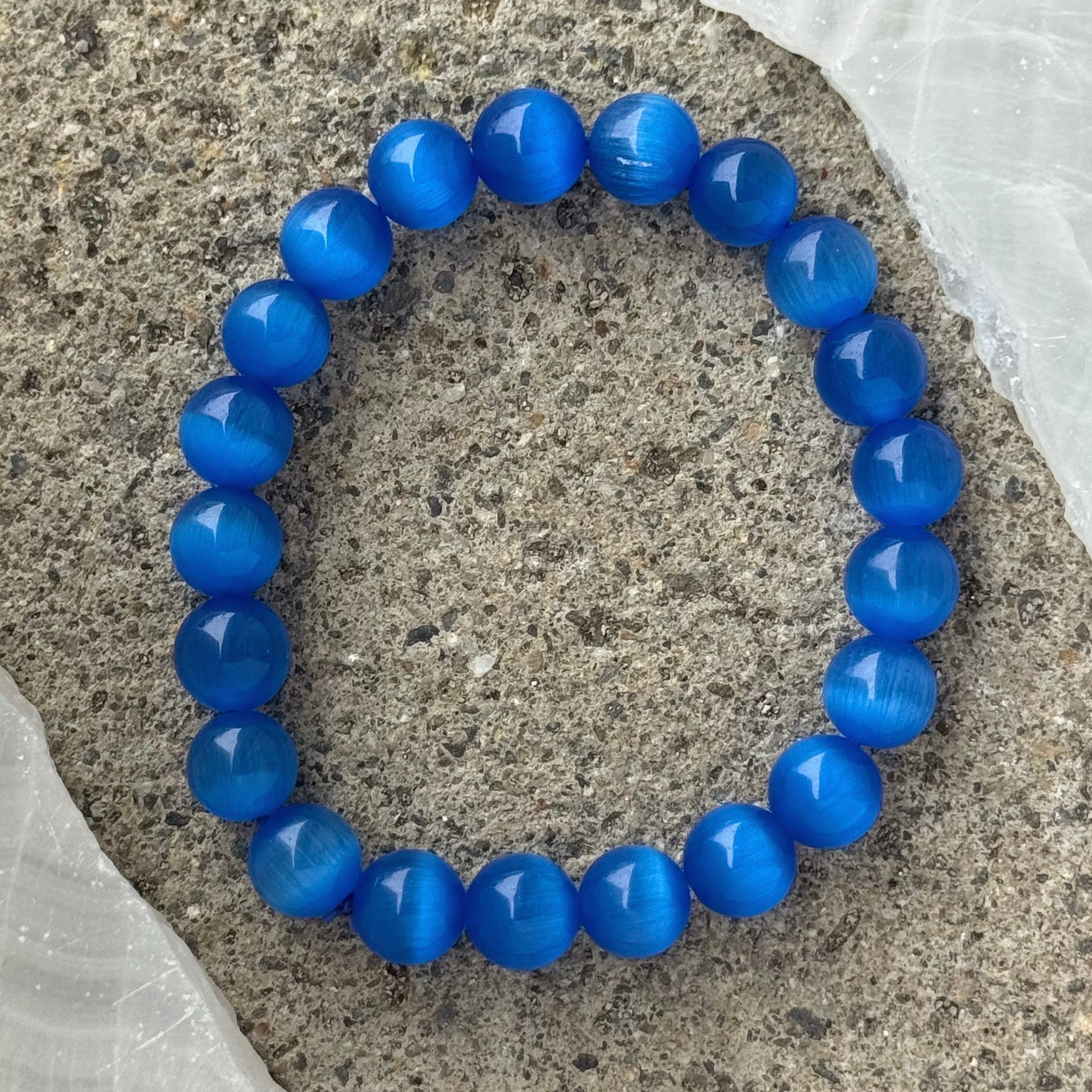 10MM BLUE OPAL BEADED bracelet