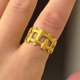 GOLD LIQUID WOVEN STEEL ring