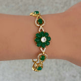 GOLD FLORIBETH GREEN JADE bracelet