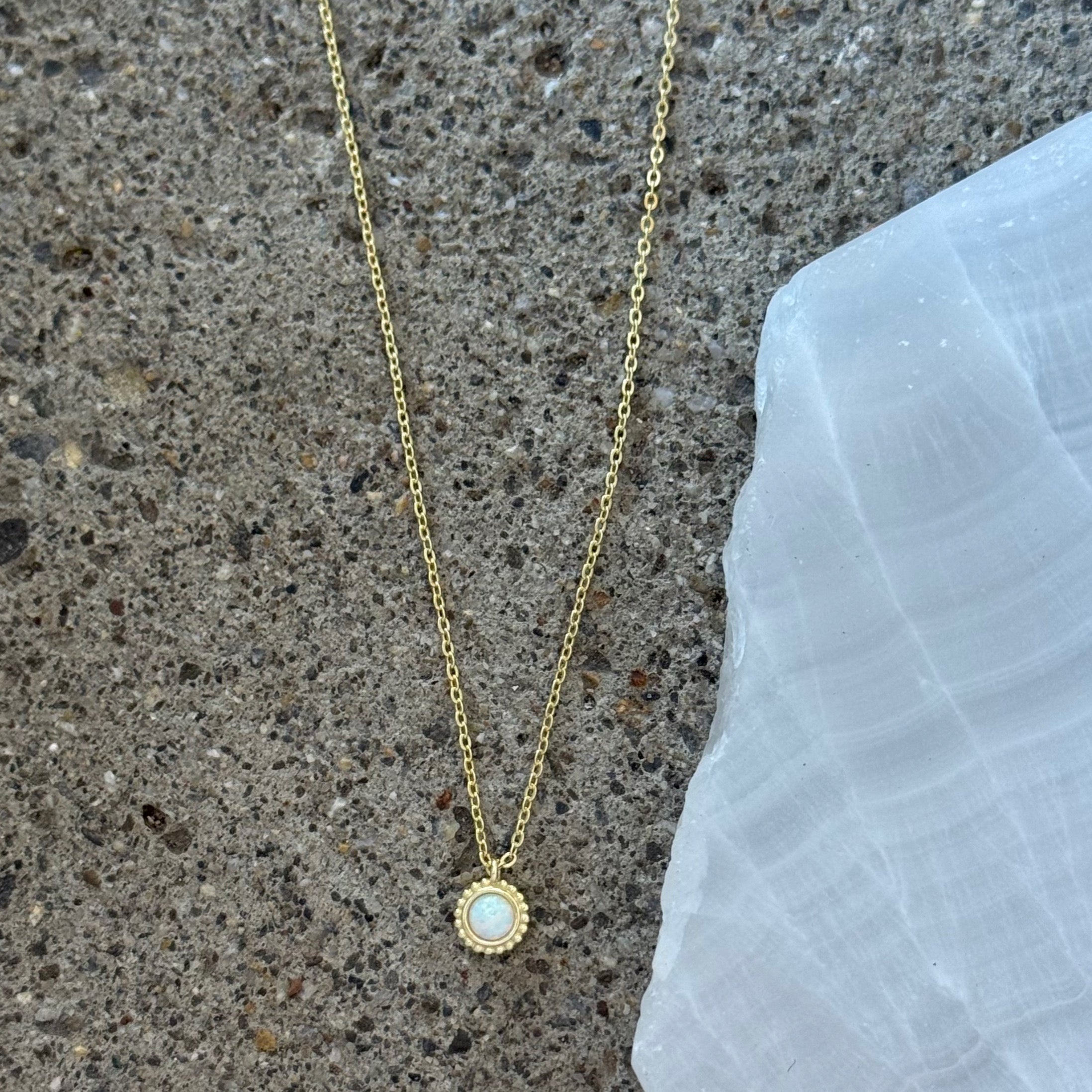 GOLD OPAL BEZEL SUPER MINI necklace