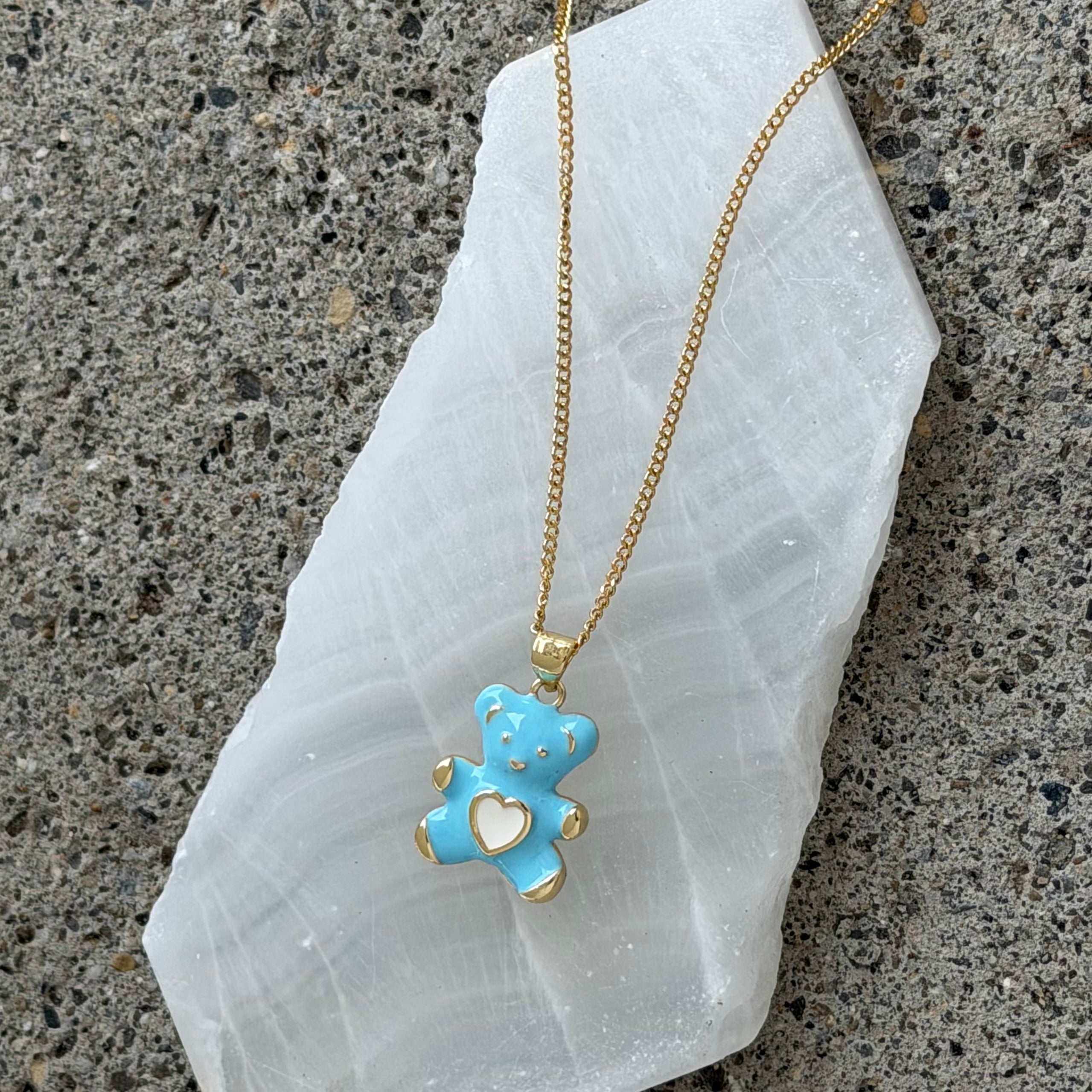 LIGHT BLUE TEDDY necklace