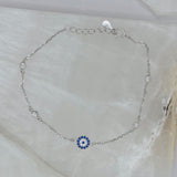 SILVER DIANTY EVIL EYE CRYSTAL BEZEL bracelet