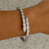 SILVER CRYSTAL SNAKE bangle