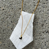 BLACK ENAMEL HEART SUPER MINI necklace