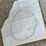 GOLD DAINTY TURQUOISE BEADED bracelet