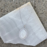 MOTHER OF PEARL ANGEL OVAL necklace