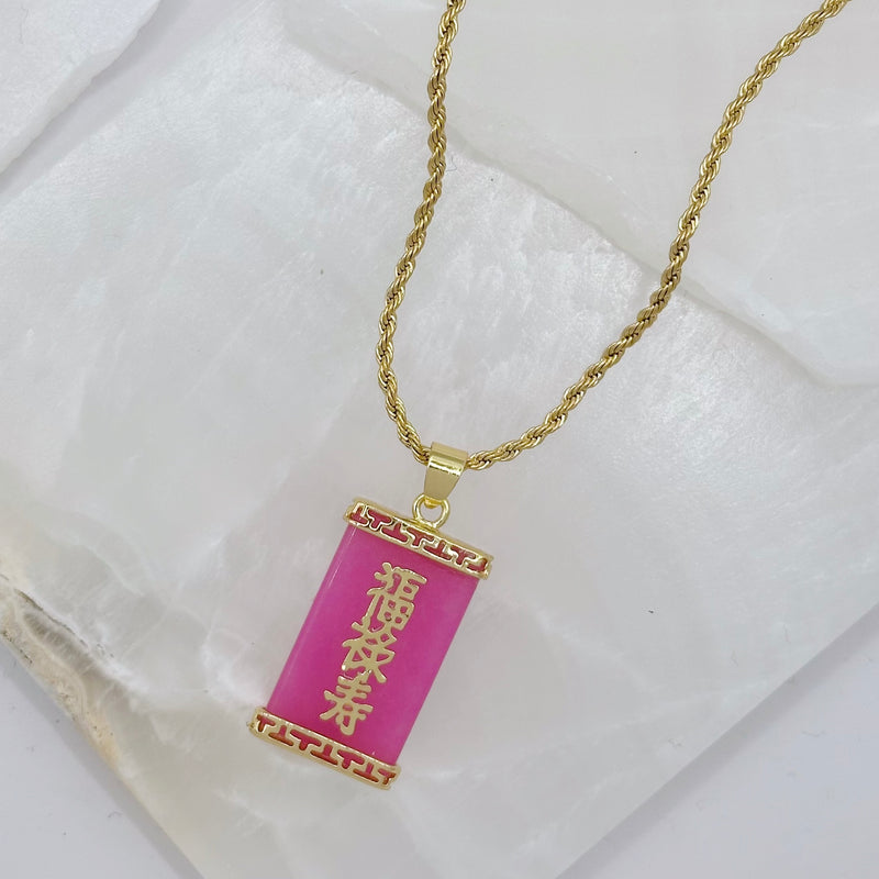 BLESSING PINK JADE necklace