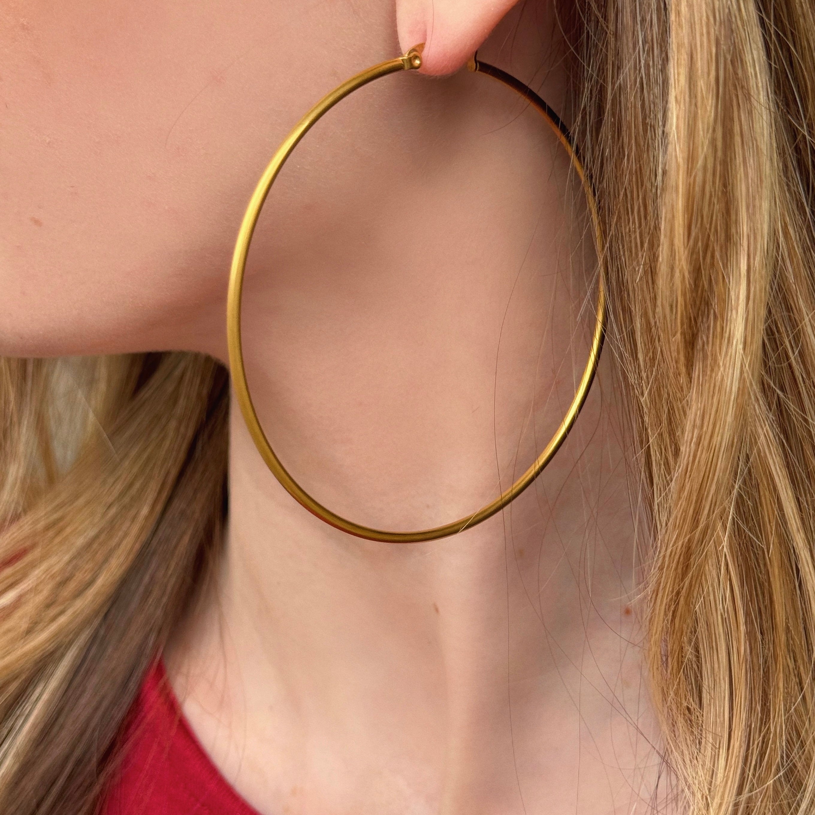 70MM GOLD THIN HOOP earrings