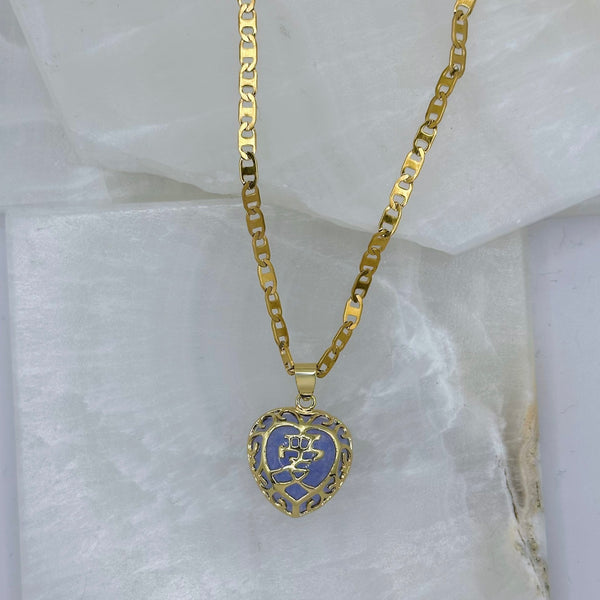 HEART LOVE LAVENDER JADE necklace