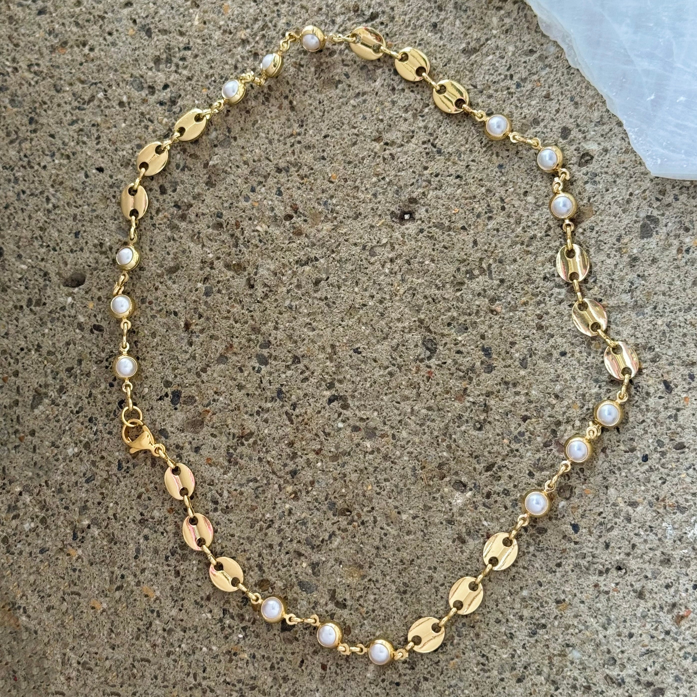 GOLD MARINER PEARL necklace