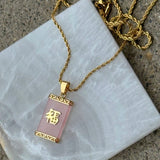 LOVE PINK JADE necklace