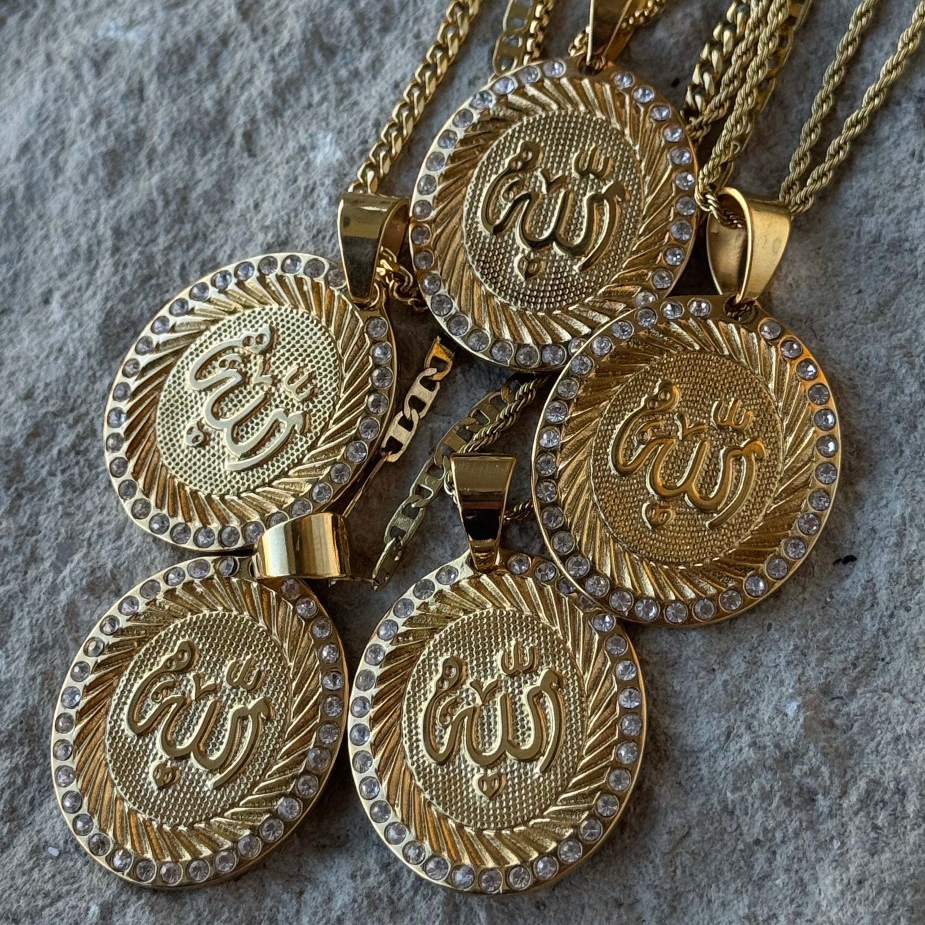 GOLD CRYSTAL ALLAH AL-MALIK necklace