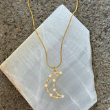 PEARL CRESCENT MOON necklace