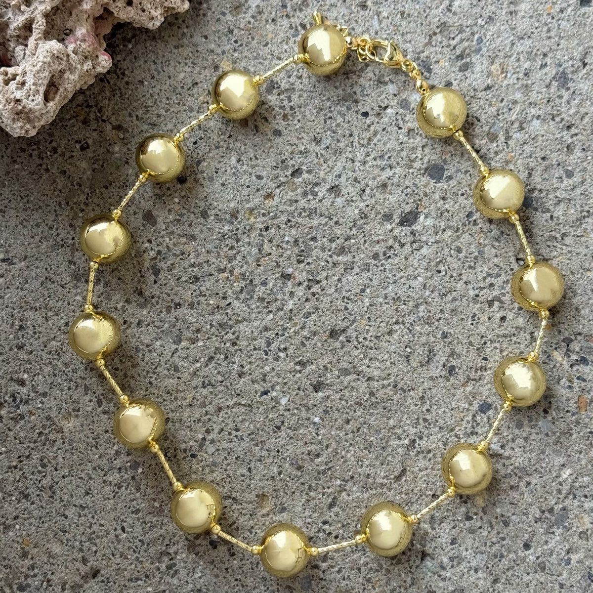 14MM BUBBLE LIQUID GOLD necklace