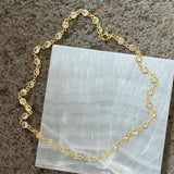 6MM GOLD ROUND CRYSTAL BEZEL necklace