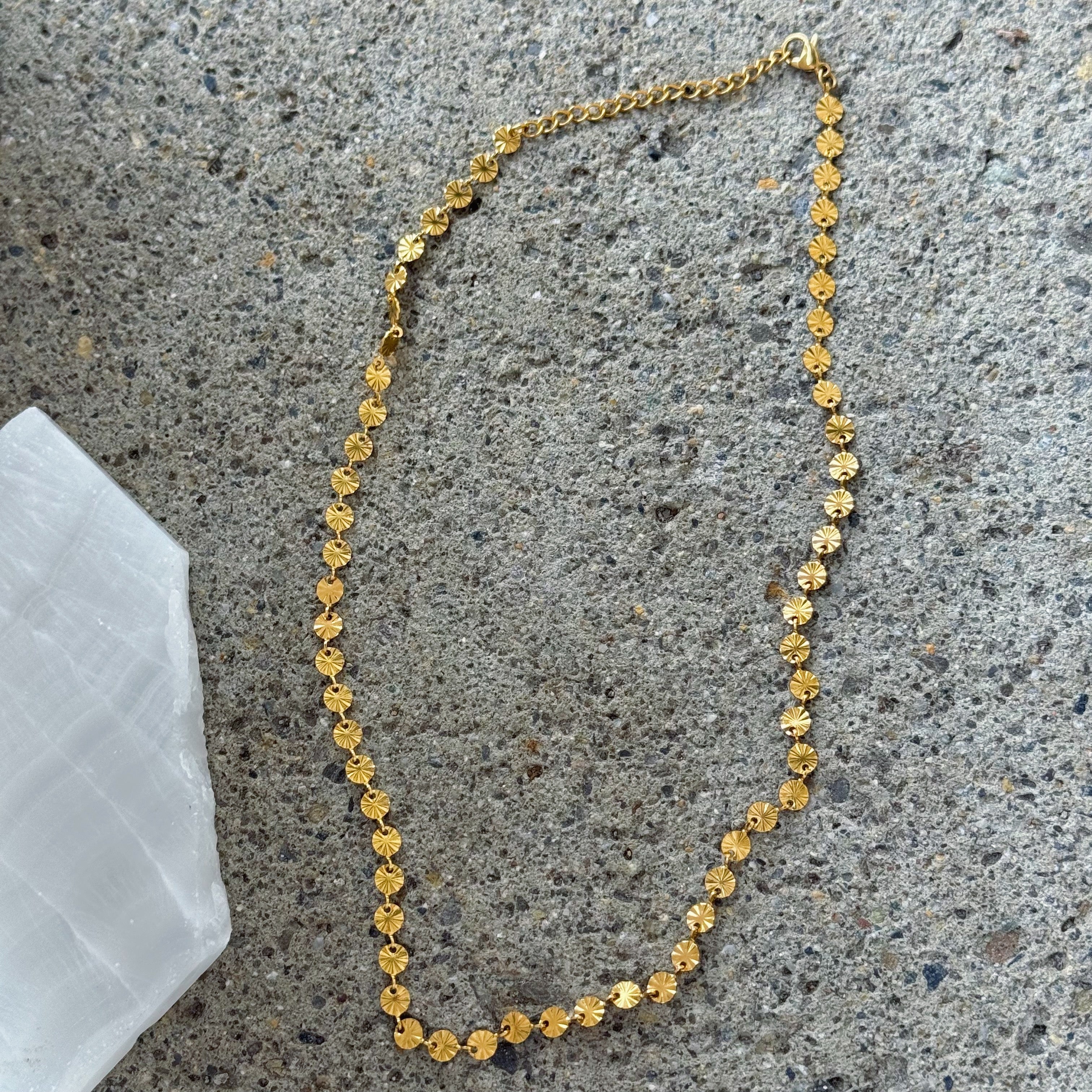 GOLD SUNBURST DISC necklace