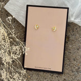GOLD CRYSTAL MOON OPAL STUD earrings