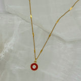 RED ENAMEL EYE SUPER MINI necklace