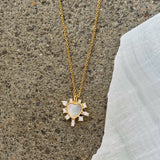 HEART MULTI CRYSTAL MOTHER OF PEARL necklace