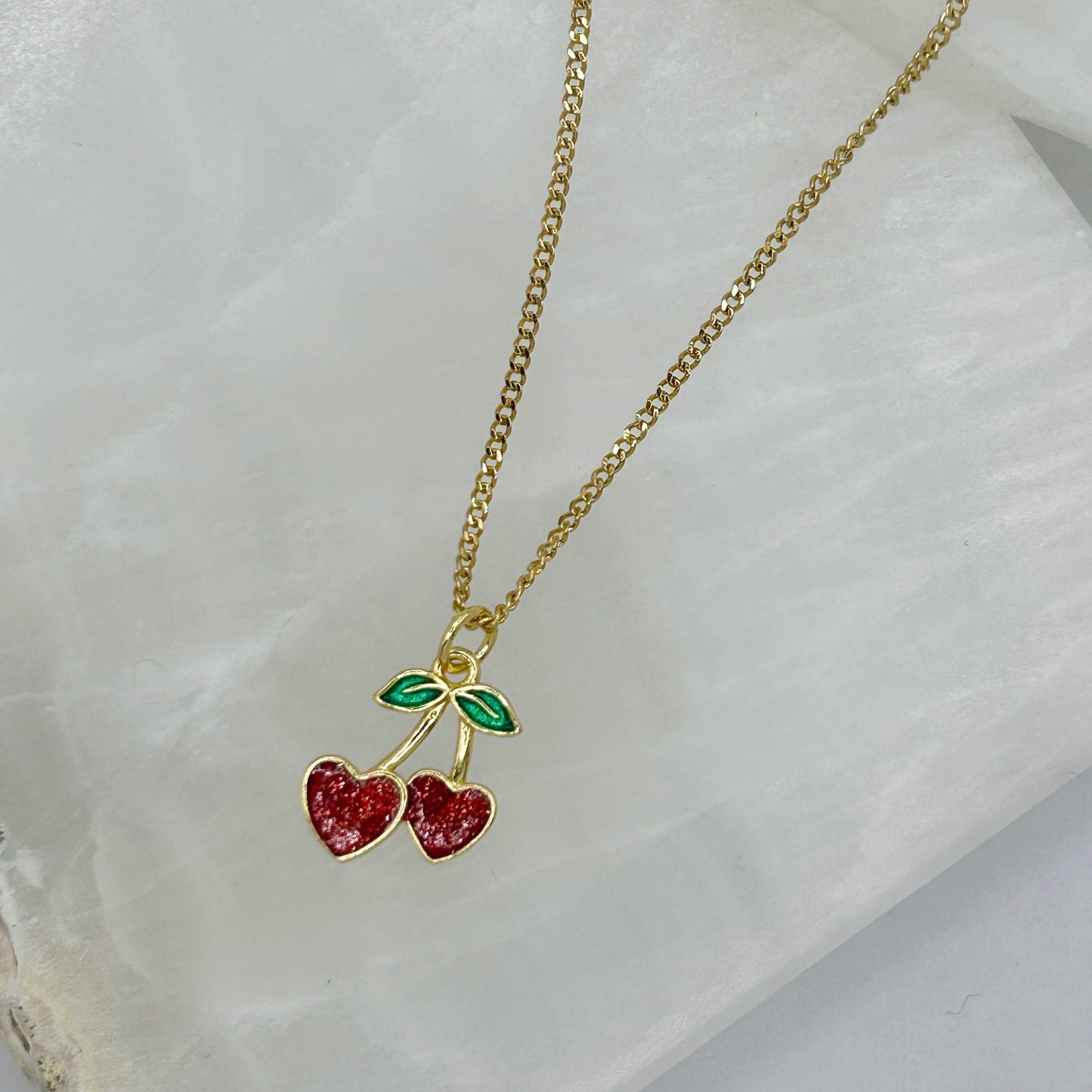 GOLD HEART CHERRY necklace