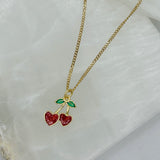 GOLD HEART CHERRY necklace