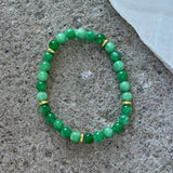 6MM GOLDEN BEADED GREEN JADE bracelet