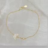 GOLD DAINTY CRYSTAL MOON bracelet