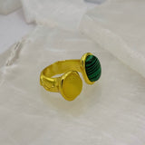 CITRINE & MALACHITE ring