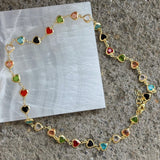 GOLD MULTICOLOR HEARTS necklace