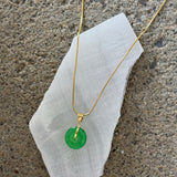 15MM ROUND GREEN JADE necklace