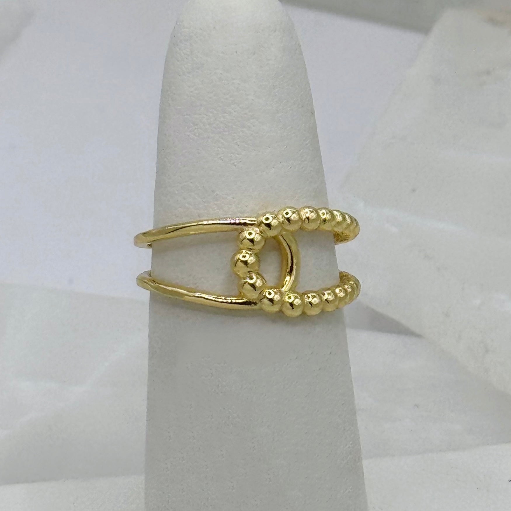 GOLD LOOPED BEADED ring