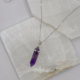 SILVER AMETHYST AMULET necklace