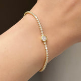 GOLD SOLITAIRE CRYSTAL BEZEL bracelet