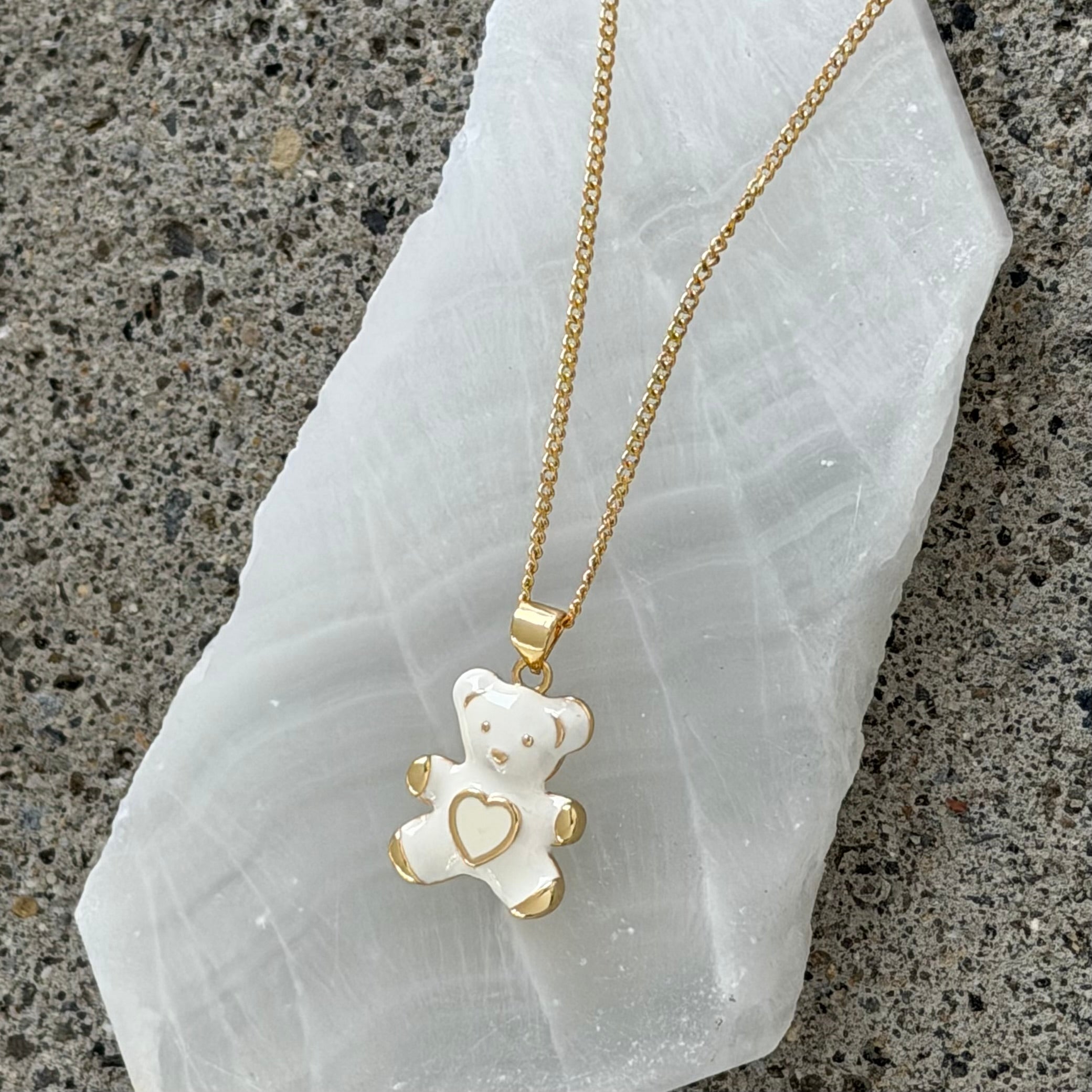 WHITE TEDDY necklace
